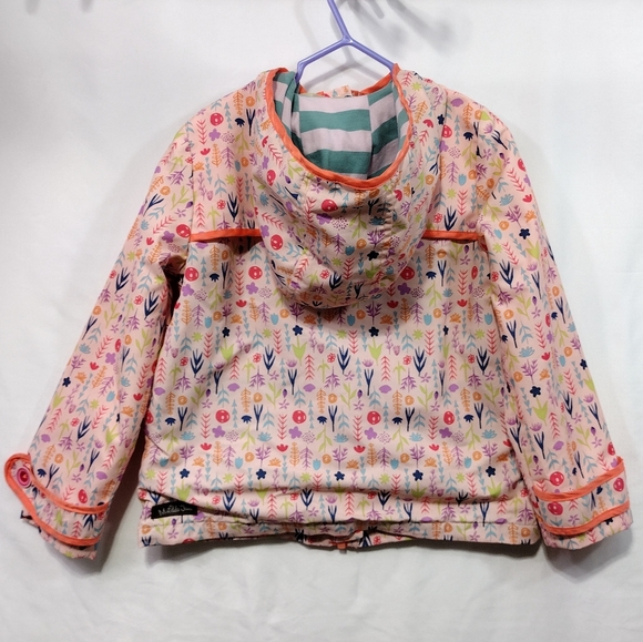 SOLD Matilda Jane Down Came The Rain Coat Girls 6 Pink Floral Hooded - Picture 7 of 10